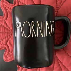 New Rae Dunn matte black mug cup “MORNING”